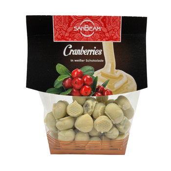 Cranberries in weißer Schokolade